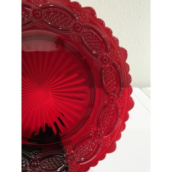 Vtg Avon 1876 Cape Cod Collection Ruby Red Glass Dessert Plate Replacement - Picture 2 of 4